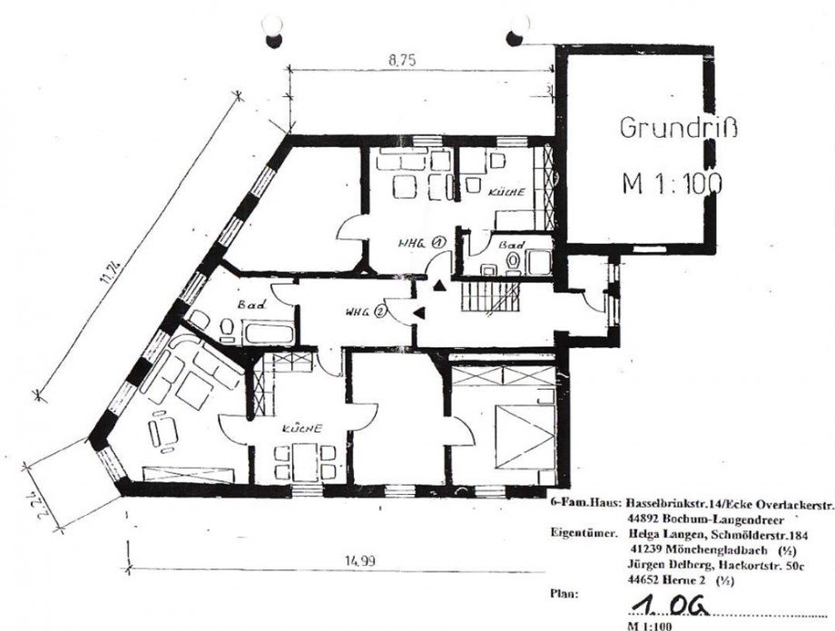 GRUNDRISS-1OG Etagenwohnung Bochum