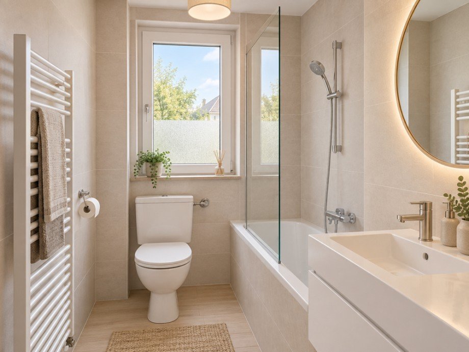 NEU zum Verkauf in Herne R�hlinghausen - Eigentumswohnung - Badezimmer KI generiert - Reuter Immobilien - Immobilienmakler Etagenwohnung Herne
