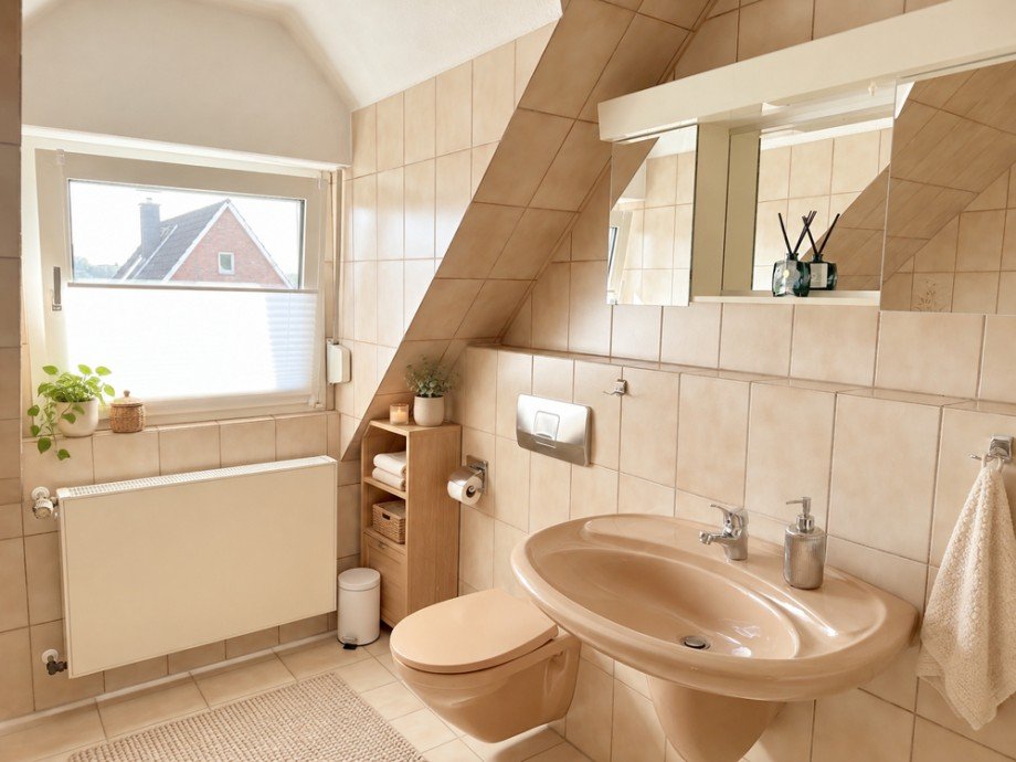 NEU zur Vermietung in Bochum Ober-Dahlhausen - Badezimmer - KI-m�bliert - Reuter Immobilien - Immobilienmakler Dachgeschosswohnung Bochum