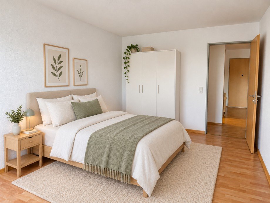 NEU zur Vermietung in Bochum Innenstadt - Schlafzimmer - KI-m�bliert - Reuter Immobilien - Immobilienmakler Etagenwohnung Bochum
