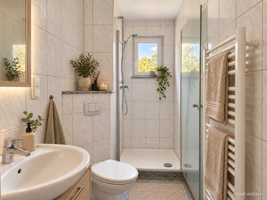 NEU zur Vermietung in Herne-R�hlinghausen - Bad KI generiert - Reuter Immobilien - Immobilienmakler Etagenwohnung Herne / R�hlinghausen