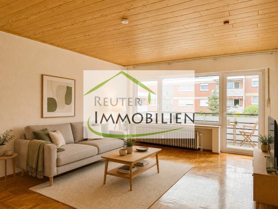NEU zur Vermietung in Bochum Dahlhausen - Wohnzimmer - KI-M�bliert - Reuter Immobilien - Immobilienmakler Etagenwohnung Bochum