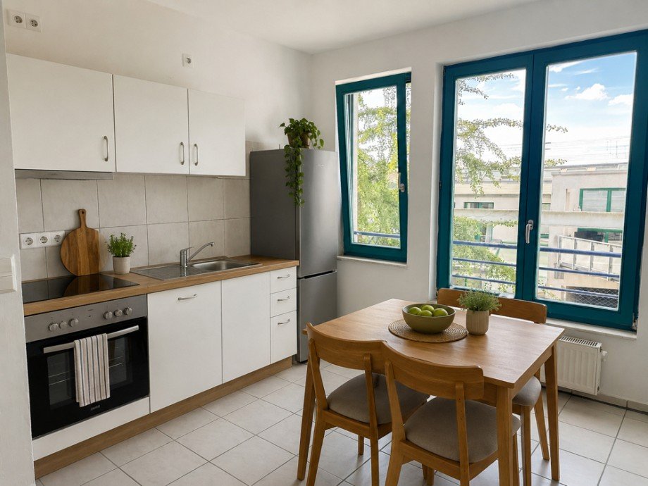 NEU zur Vermietung in Bochum Ehrenfeld - K�che - KI-M�bliert - Reuter Immobilien - Immobilienmakler Etagenwohnung Bochum
