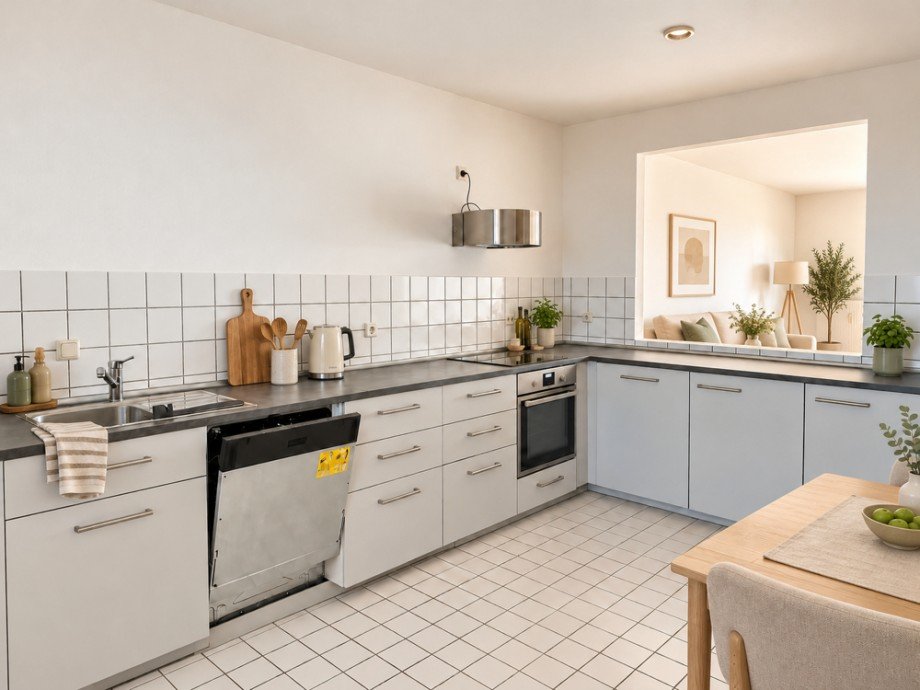 NEU zur Vermietung in Bochum Innenstadt - K�che - KI-m�bliert - Reuter Immobilien - Immobilienmakler Etagenwohnung Bochum