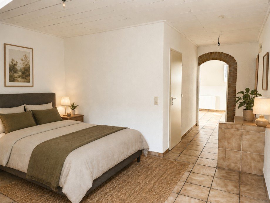 NEU zur Vermietung in Bochum Wattenscheid - Schlafzimmer - KI-eingerichtet - Reuter Immobilien - Immobilienmakler Etagenwohnung Bochum