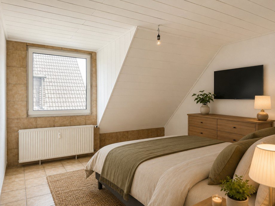 NEU zur Vermietung in Bochum Wattenscheid - Schlafzimmer - KI-eingerichtet - Reuter Immobilien - Immobilienmakler (2) Etagenwohnung Bochum