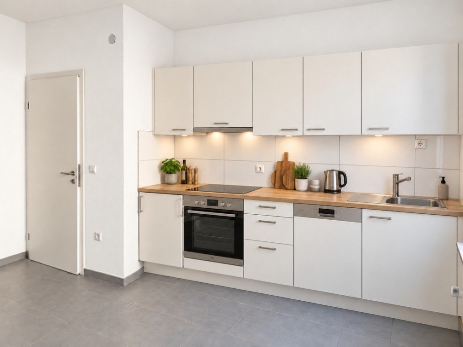 NEU zur Vermietung in Bochum Mitte - K�che - KI-m�bliert - Reuter Immobilien - Immobilienmakler Erdgeschosswohnung Bochum